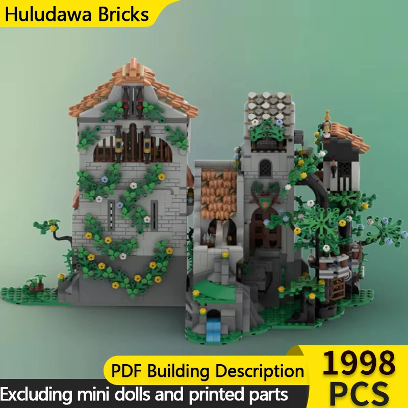 ปราสาทยุคกลางรุ่น MOC อาคารอิฐบ้านไม้ปราสาทป่าเทคโนโลยี Modular ของขวัญวันหยุดประกอบของเล่นเด็กชุด