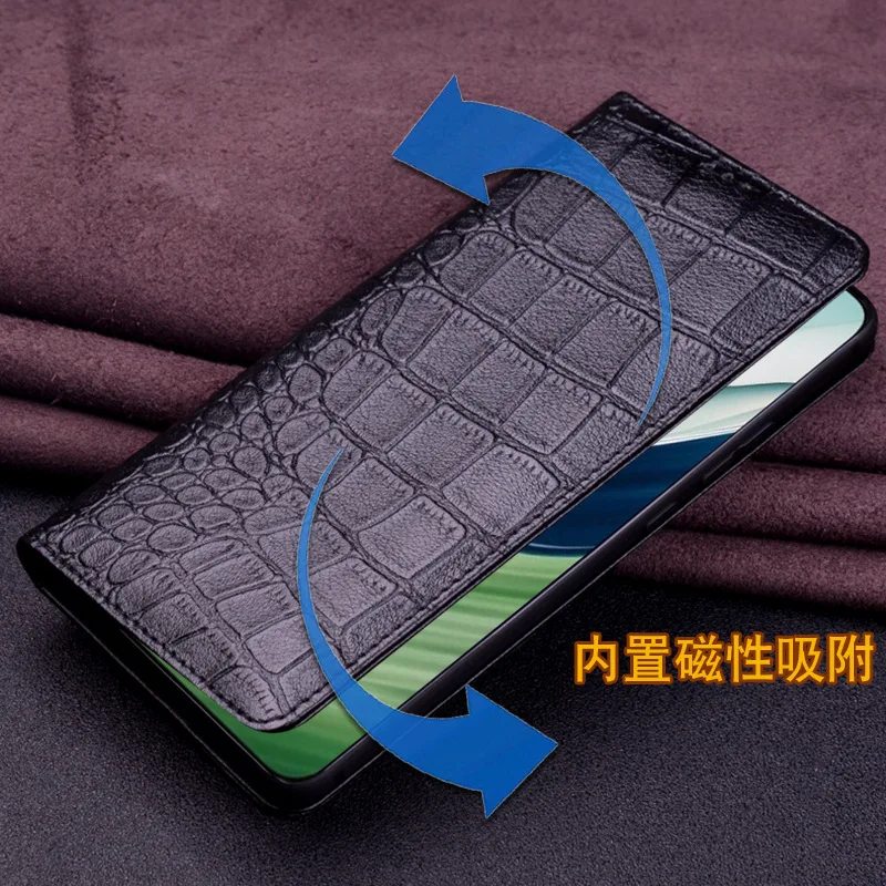 Wobiloo-Étuis de téléphone à rabat en cuir de vachette véritable, étui de poche, couverture complète, Oppo Realme 12 Pro Plus + Hell, luxe