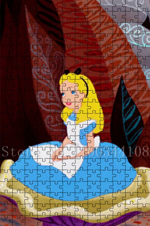 35/300/500/1000Pcs Alice In Wonderland Jigsaw Puzzles Disney Cartoon Anime Paper Puzzle Children Education Assembling Game Toys