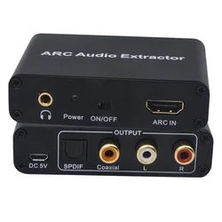 ARC Audio Extractor DAC ARC L/R Coaxial SPDIF Jack Extractor Return Channel Converter For Fiber RCA 3.5mm Headphone for TV