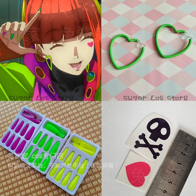 

Игра Gnosia SQ, реквизит для косплея, серьги, татуировки, цветные ногти, аксессуары для костюмов ﻿ Хэллоуин Карнавал для женщин и мужчин