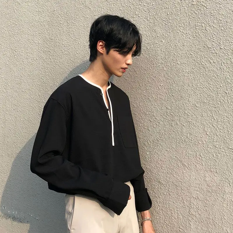 New High-end Internet Celebrity Loose Fitting Pullover Shirt for Men's Wear Fashionable Shirt for Outerwear