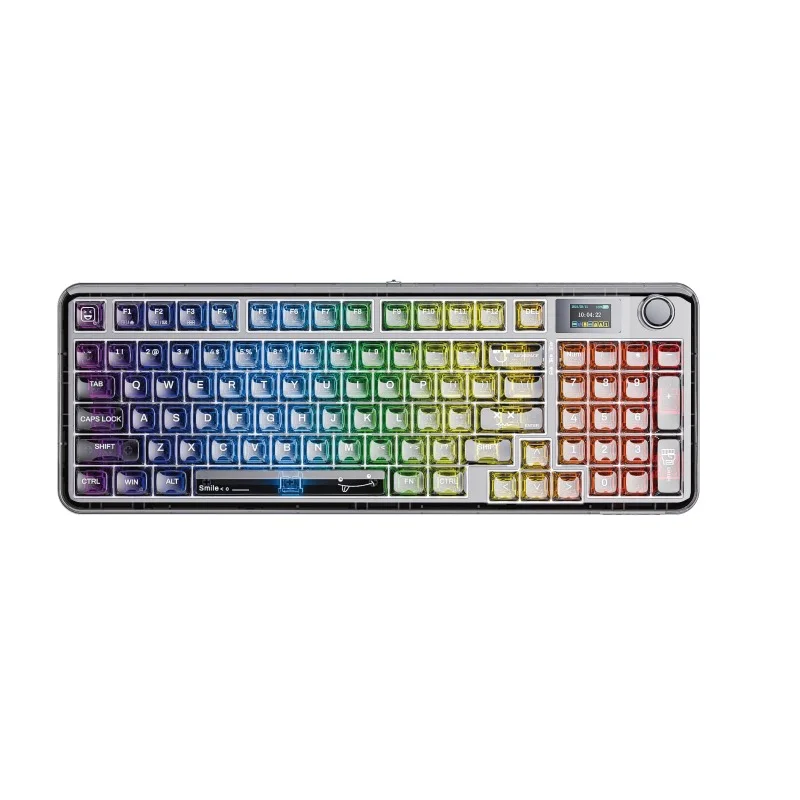 AULA F-NB98 96% ANSI US Layout Tri-mode Wireless Mechanical Keyboard Hot Swap RGB Transparent Custom with Screen for PC Gamer