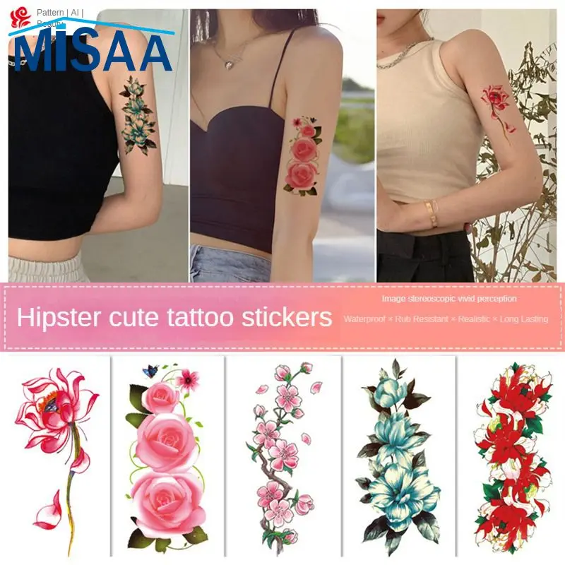 Tattoo Stickers Easy To Clean Rich Styles Cartoon Tiger Face Arm Large Black Flower Beauty And Health Tattoo Painting Makeup