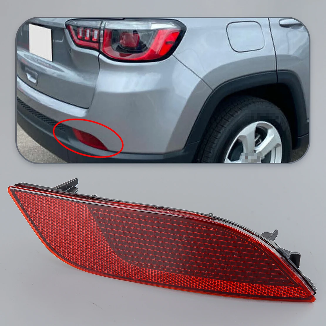 55112678AA Rear Right Side Bumper Reflector Lamp Light Marker CH1185106 Fit for Jeep Compass 2017 2018 2019 2020 2021 2022 2023