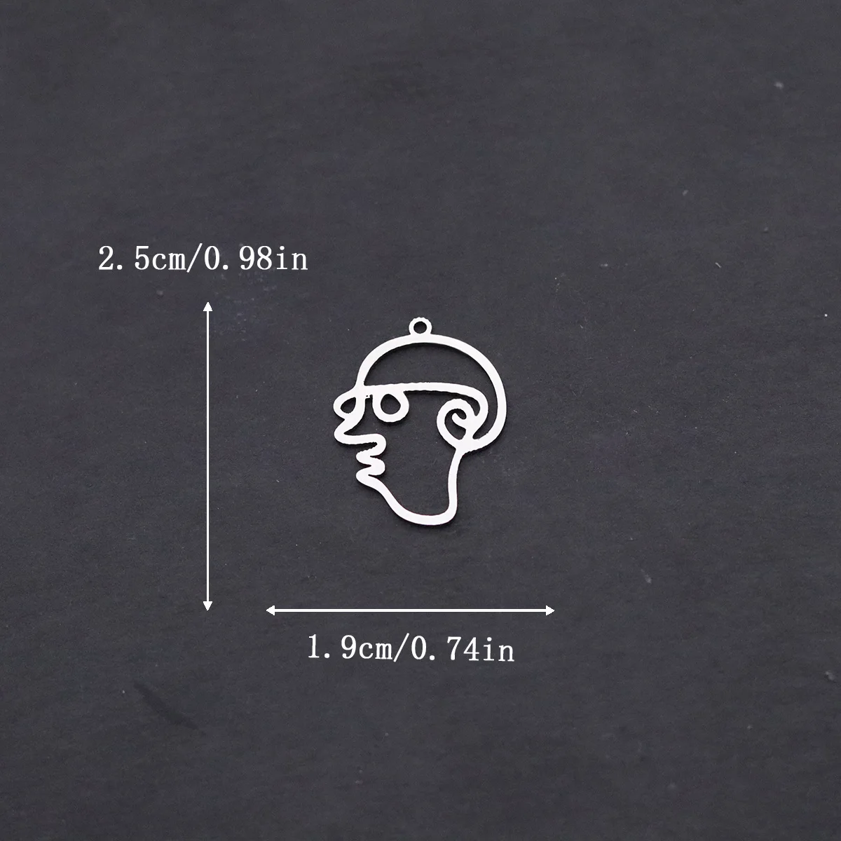 3pcs Stainless Steel Charms Wholesale Abstract Face Line Art Necklace Connector Jewelry Making DIY Pendant