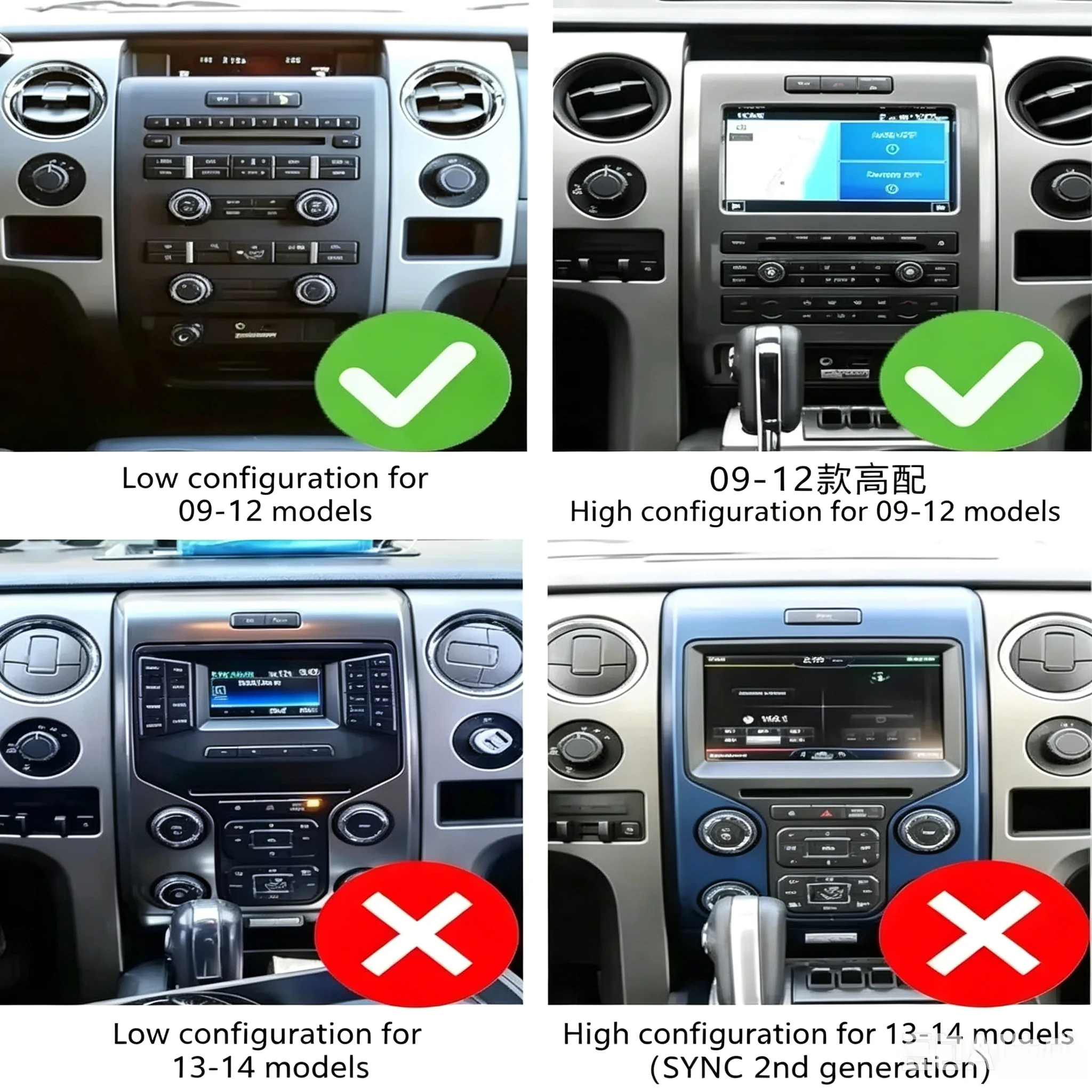 14inch For Ford F150 F-150 Raptor 2009 -2012 Android 15 Multimedia Video Car Radio Screen Player Navigation GPS Auto Unit Manual