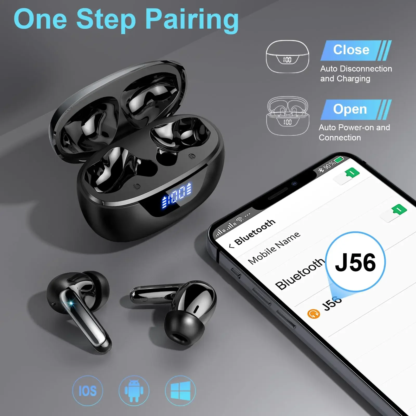 

Bluetooth earphones, wireless, high-quality, waterproof, active noise reduction, in ear ANC earphones