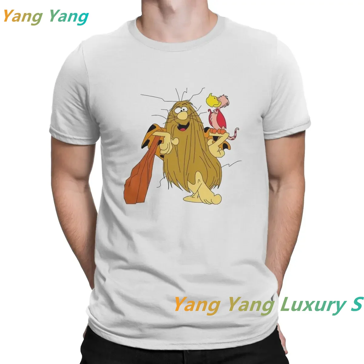 New Humorous Parrot T-Shirt Men Round Neck Pure Cotton T Shirts Captain Caveman Adventures Short Sleeve Tees Gift Idea Clothes