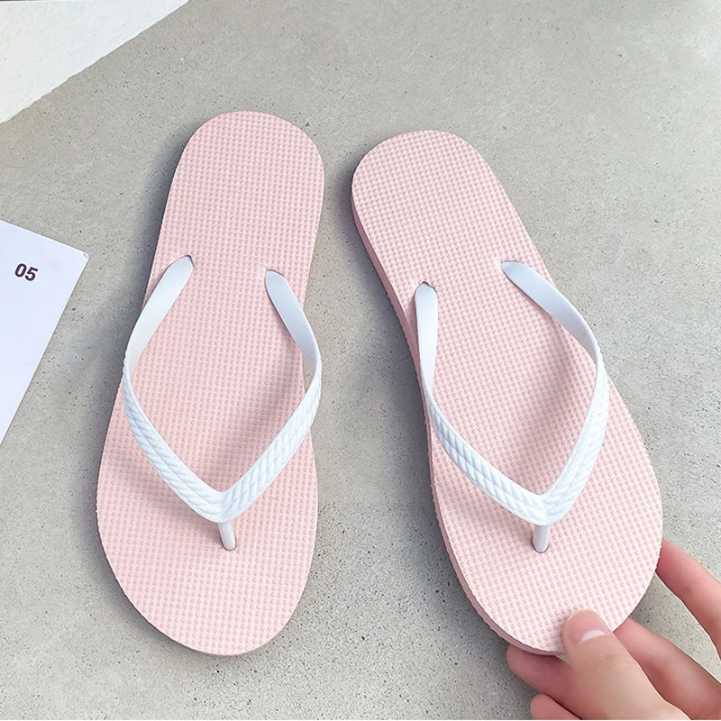 Summer Women Flip Flop Slippers Adults Portable Trip Travel Sandals Couples Indoor Soft Slides Ladies Beach Non-slip EVA Shoes