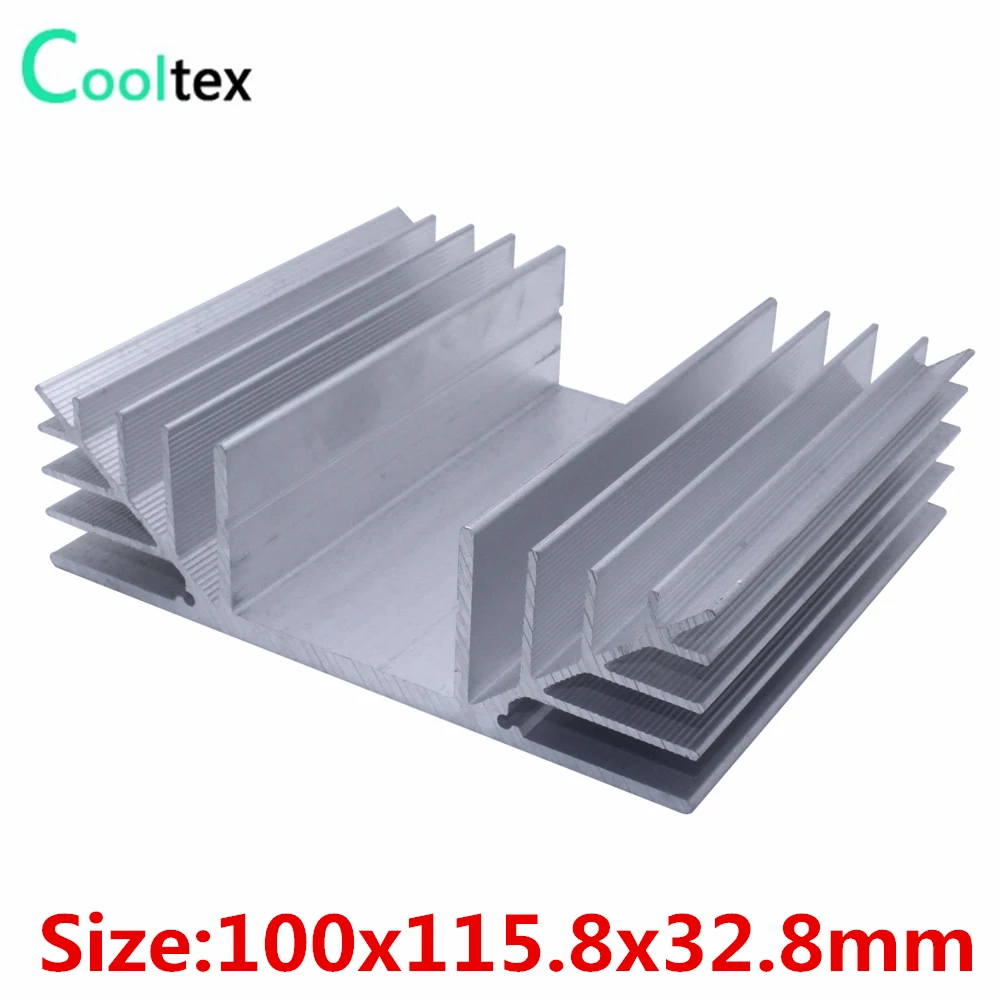 High quality  100x115.8x32.8mm radiator Aluminum heatsink Extruded  heat sink for power amplifier Electronic heat dissipation