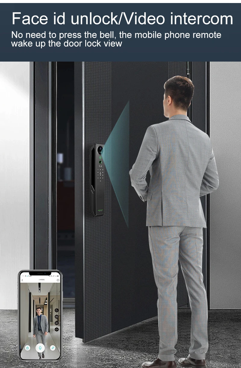 STLF Tuya Face Recognition Video Intercom Smart Door Lock Palmar Vein Fingerprint Vein Ic Card Wifi App Combination Smart Lock