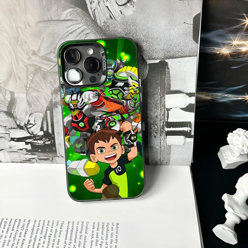 B-Ben Cartoon 10 Phone Case Matte Colored Silver For iPhone 16 15 14 13 12 11 Pro Max Plus XS X Shockproof Hard Cover