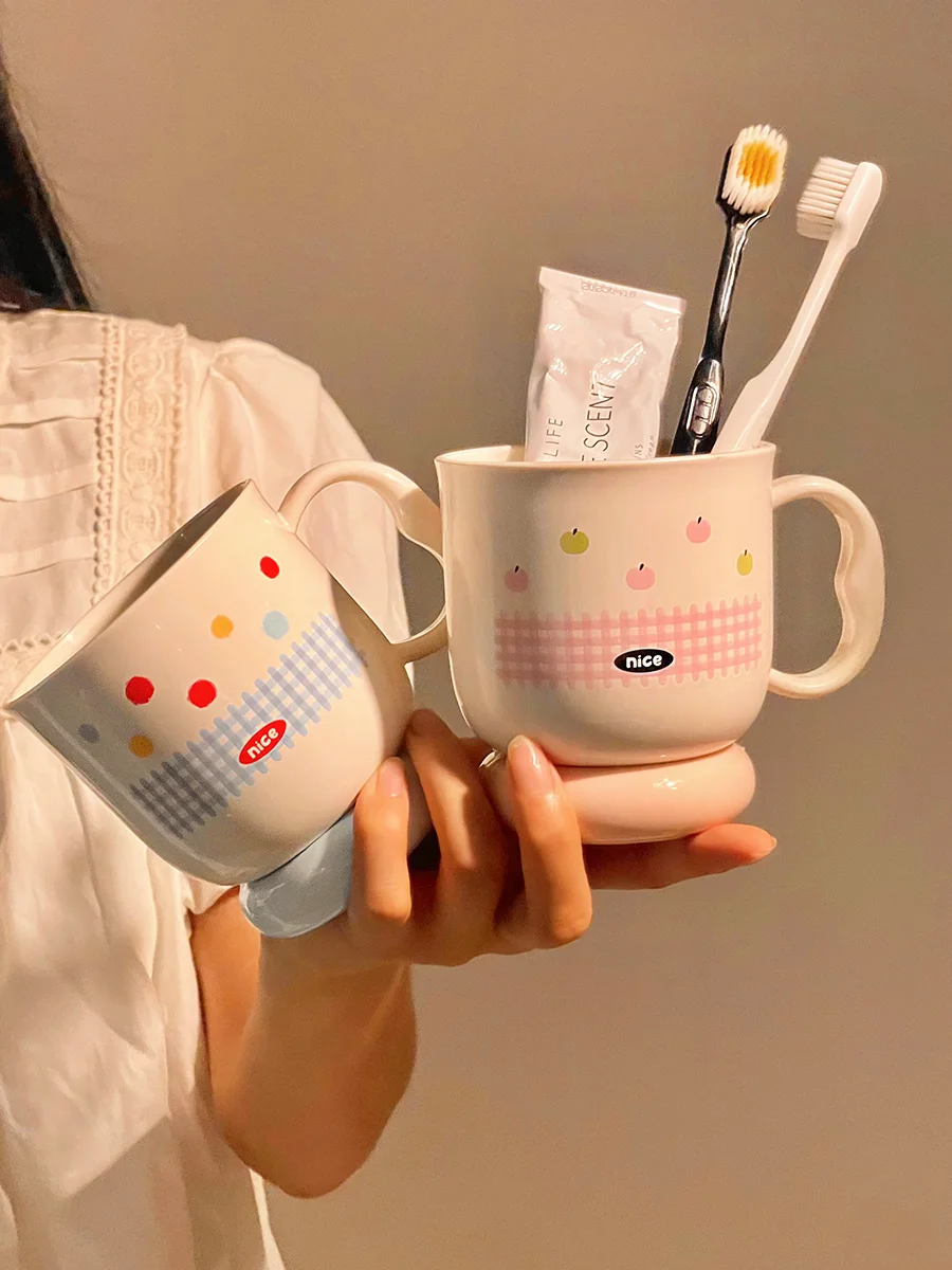 Cute Children's Toothbrush Cup Student Dormitory Morning Teeth Cleaning Cup Girl's Bathroom Supplies Creative Wash Cup