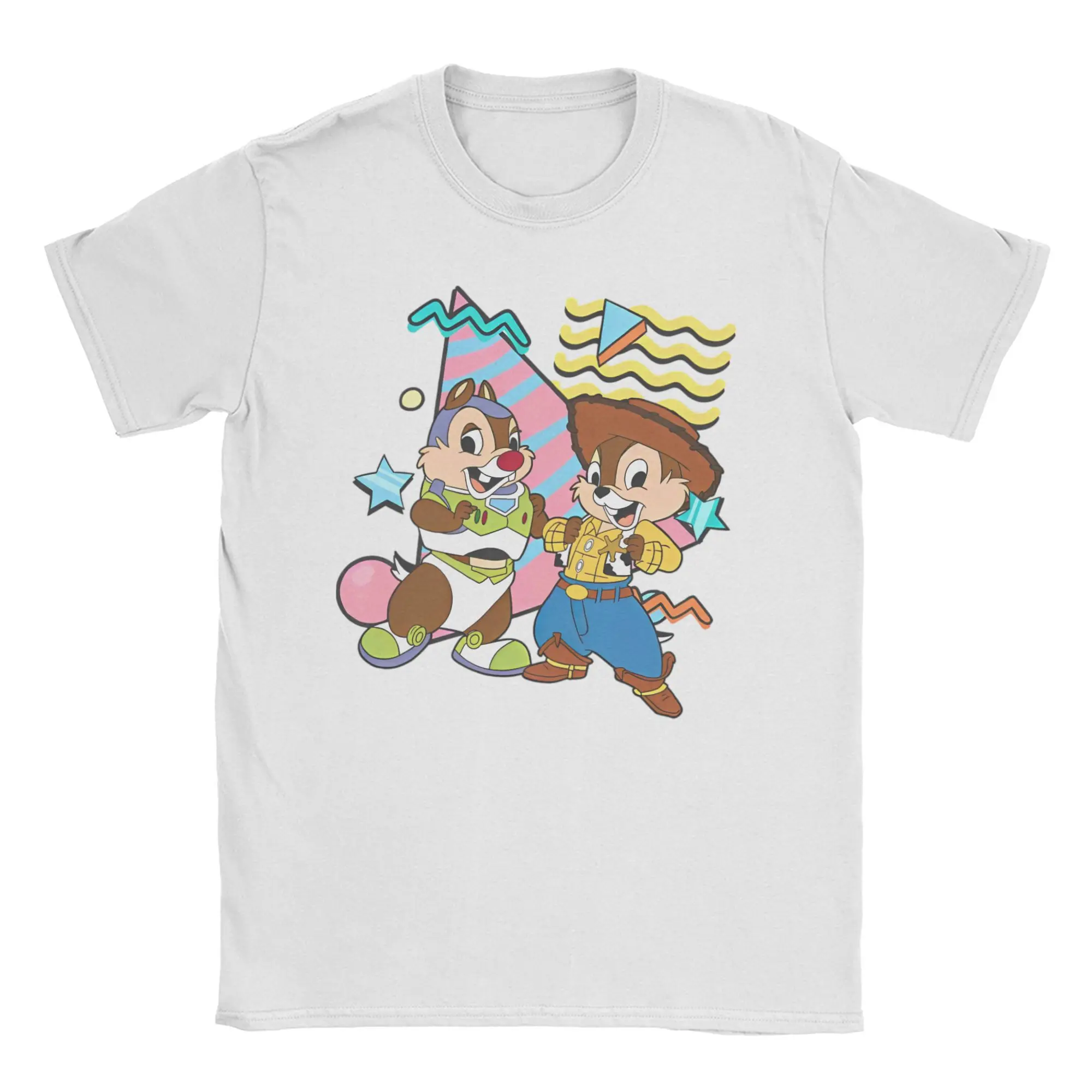 

Retro Toy Story T Shirts Men Women's 100% Cotton Funny T-Shirt O Neck Chip N Dale Woody Buzz Lightyear Tees Short Sleeve Tops