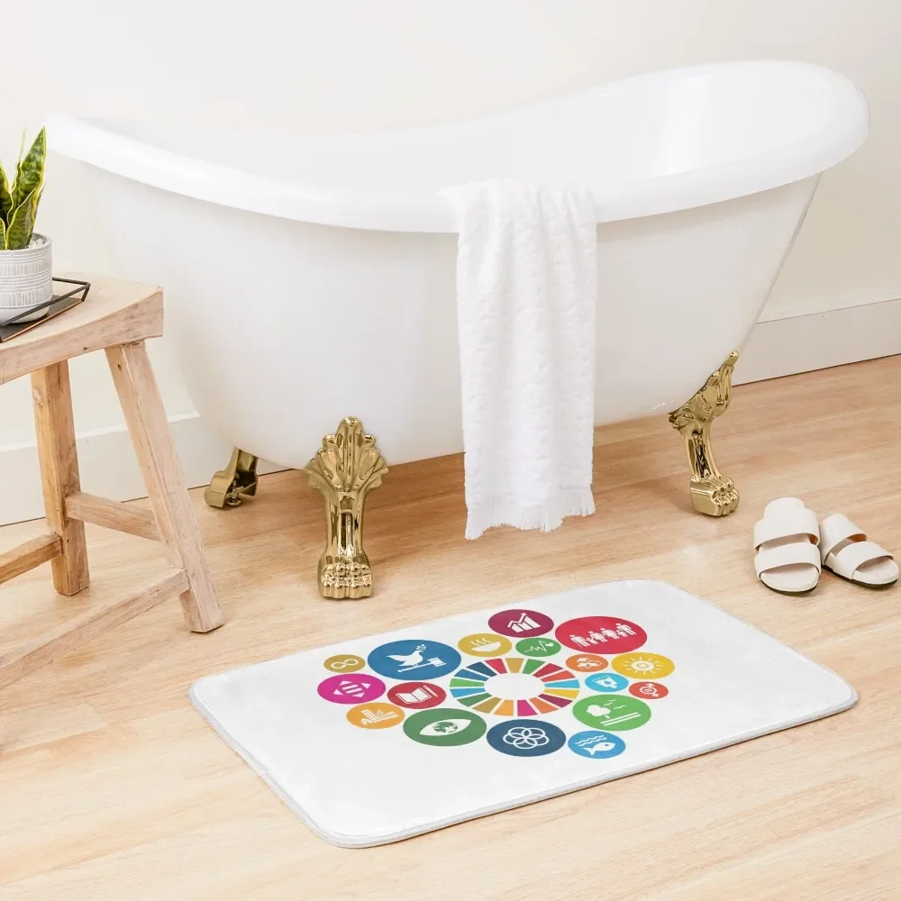 

I Love Sustainable Development Goals SDGs 2030 Bath Mat Floors Rooms Carpet For Bath Anti-Skid Mat