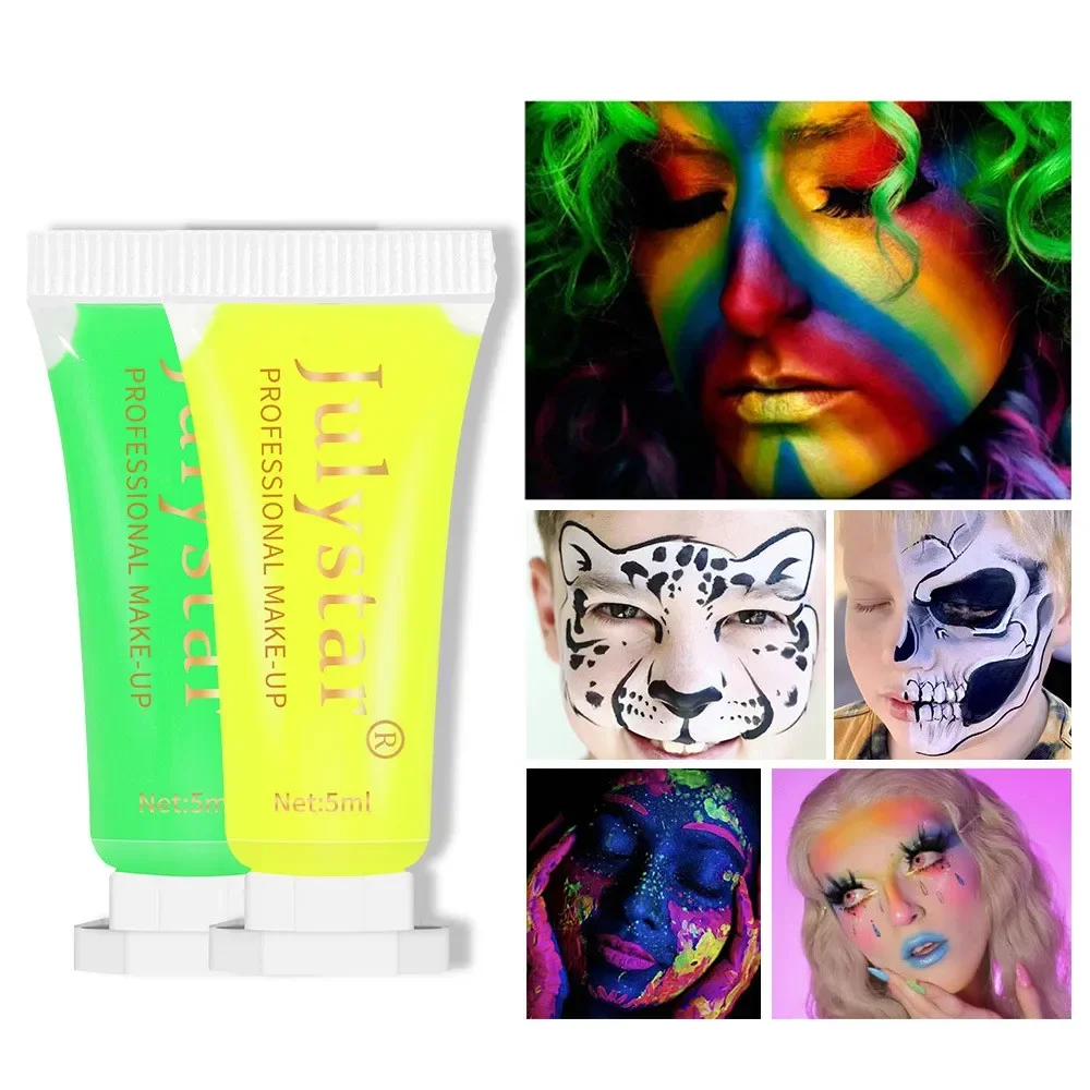 White Body Paint Make-up Human Face Painting Paste Dramatic Water-soluble Fluorescent Graffiti Pigment Halloween