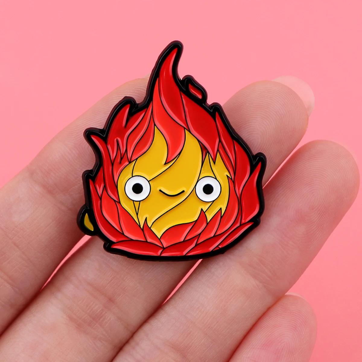 Cute Fire Demon Anime Movie Enamel Pins Cartoon Brooches For Women Lapel Pin Backpack Metal Badge Clothes Decoration Fans Gifts