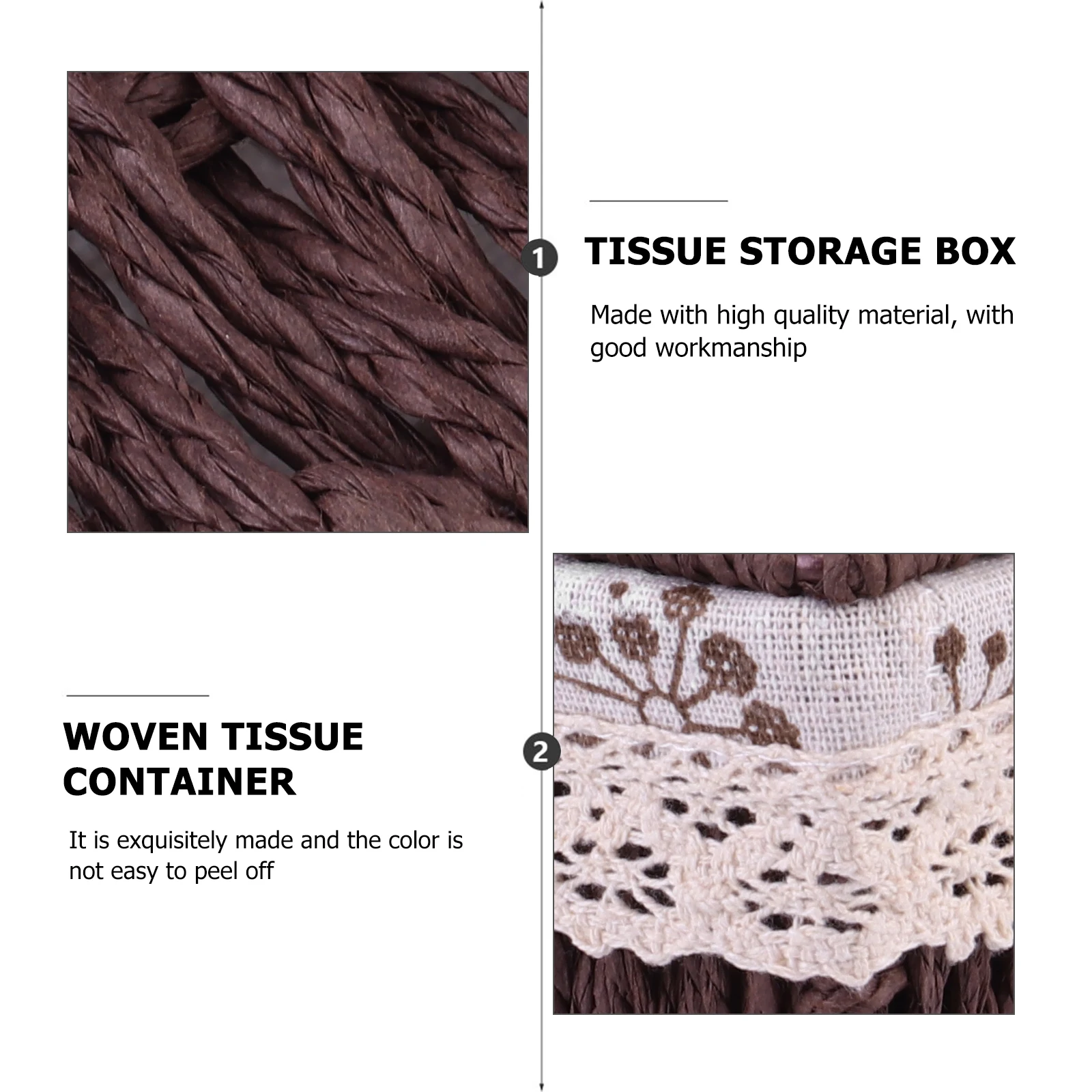 

Tissue Storage Box Woven Tissue Container Desktop Napkin Box Multi-purpose Tissue Box Home Storage Container