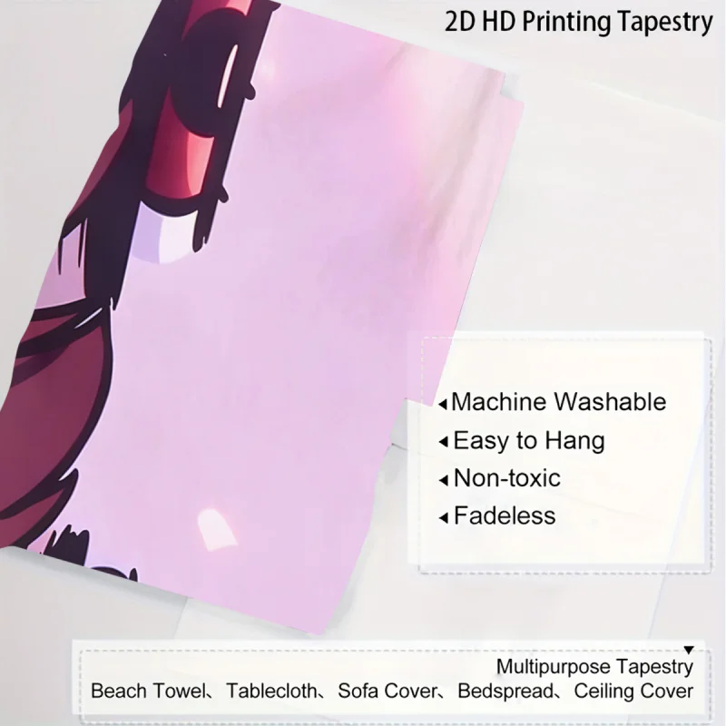 Pink Anime Makima Portrait Print Tapestry Wall Hanging Tapestries Wall Blanket Backdrop Decor for adult anime room wall
