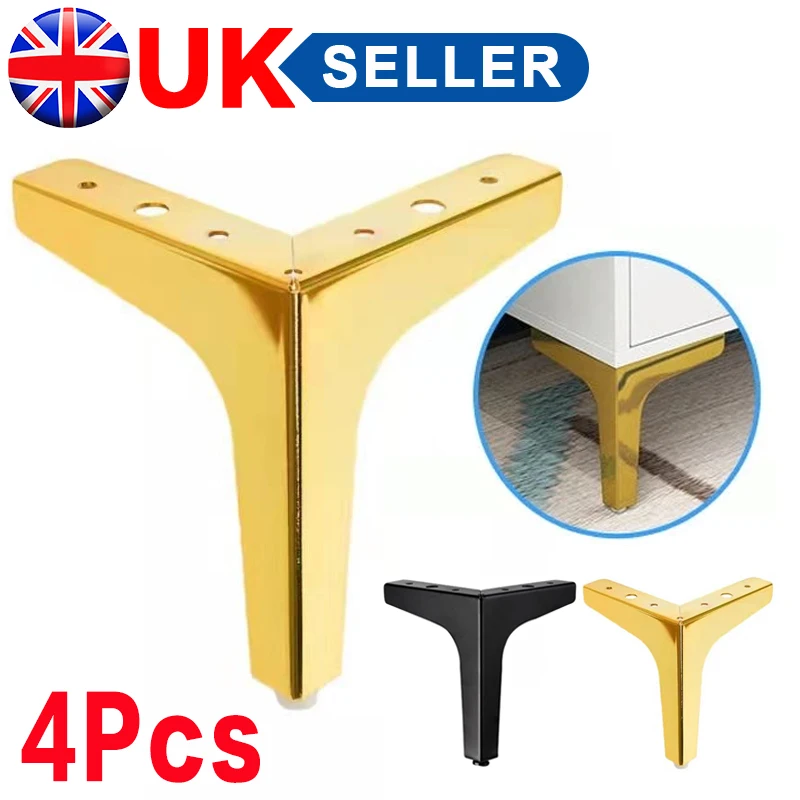 4Pcs Furniture Legs Metal For-Sofa Bed Cabinet Coffee Table Feet Chair Desk Foot