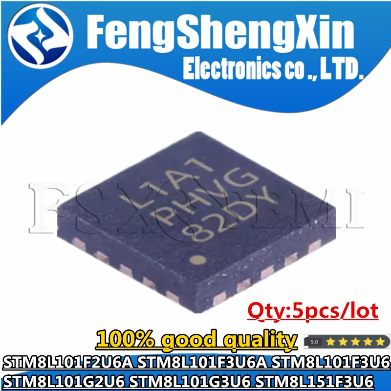 5PCS STM8L101F2U6A STM8L101F3U6A STM8L101F3U6  STM8L101G2U6 STM8L101G3U6 STM8L151F3U6 L1A2 L1A1 L1S3 L10126 L10136 L536 QFN