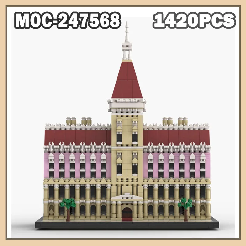 MOC-247595 Modern Grand Hotel Building Building Block Streetscape Series Architecture Building Blocks 1420PCS Creative Toys Gift