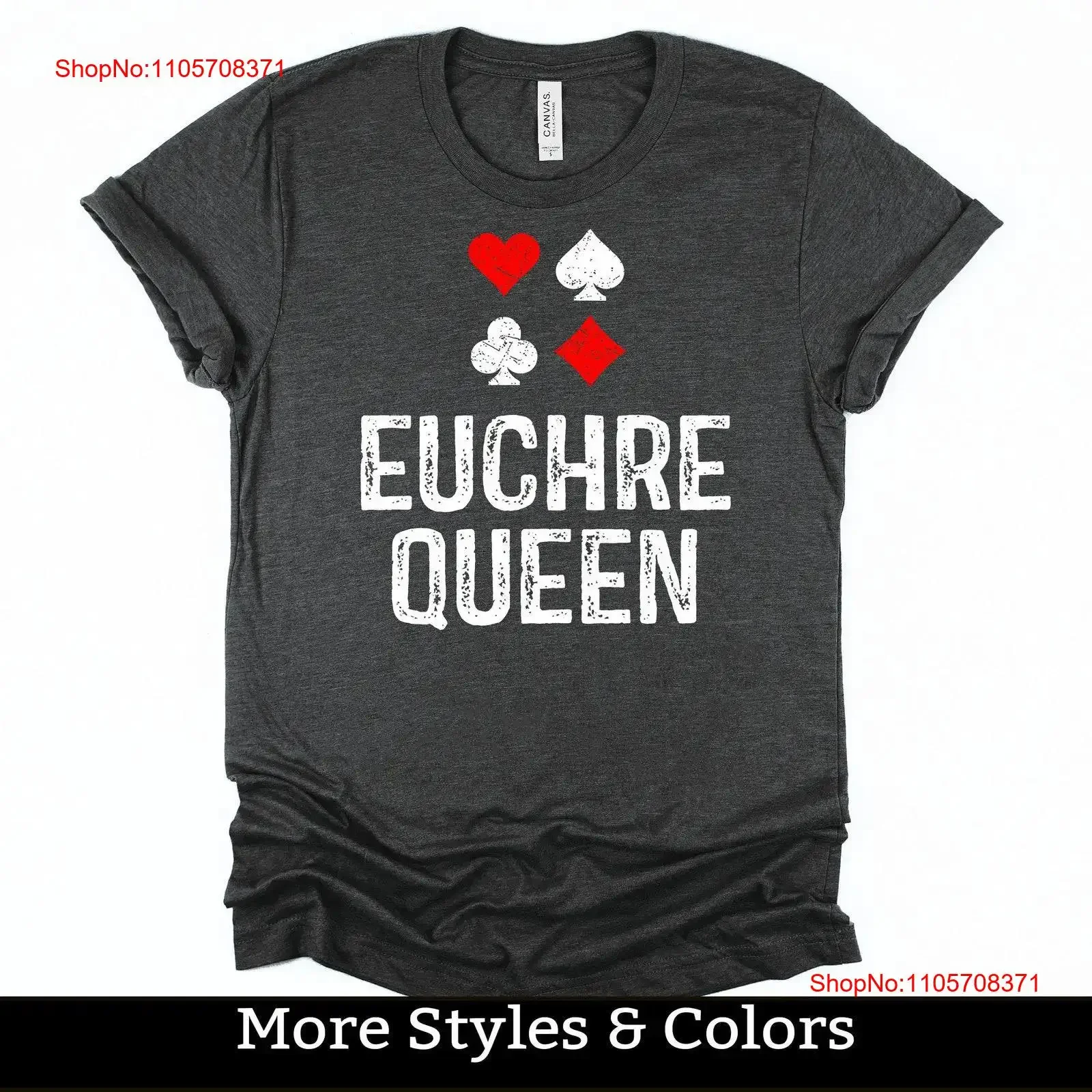 Euchre Queen T Shirt SweaT s Tournament Card Game Midwest vintage Washed Versatile homme streetwear graphic Breathable fashion