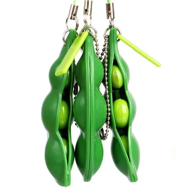 Hot Selling New Edamame Pea Key Chain To Relieve Stress and Relieve Boredom Versatile Temperament Stress Reliever Toys Surprise