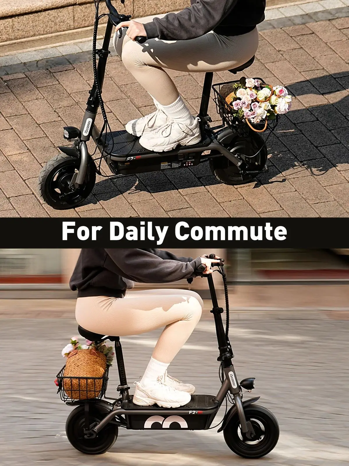 iScooter F2 Elektrische Scooter 500W Opvouwbare Scooter 7.8Ah Elektrische Step 30km Bereik 30km/u E-Scooter Met Mand Dagelijks - afbeelding 2