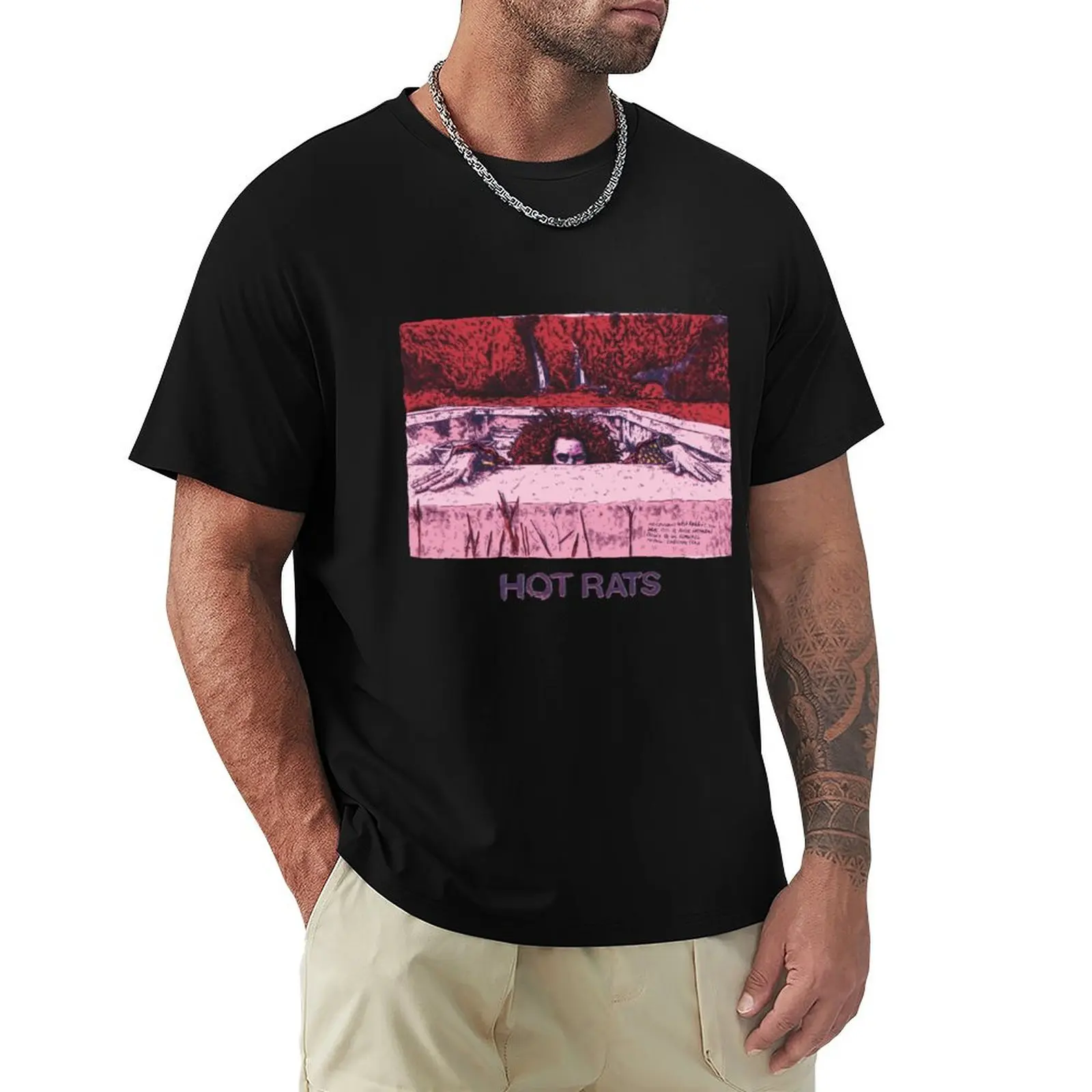 Hot Rats Cover Drawn by Maximiliano Lopez Barrios T-Shirt cotton t shirt man T-Shirt