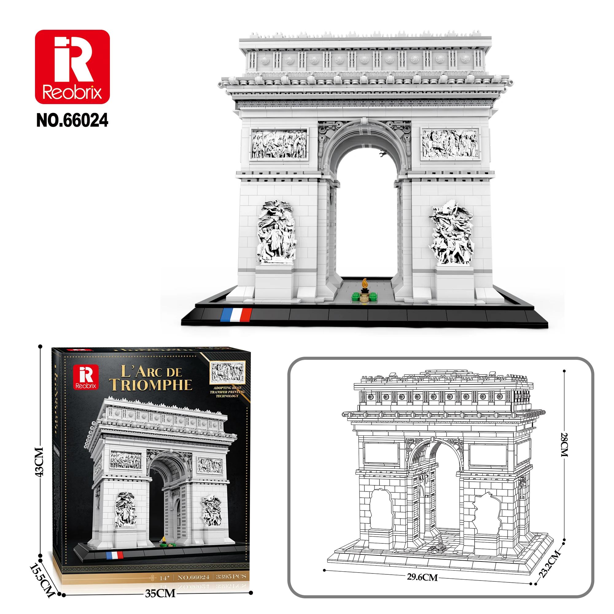 MOC – blocs de construction en arc de triomphe, 3395 pièces, série d'architecture, jouets éducatifs, briques créatives pour exposition de cadeaux