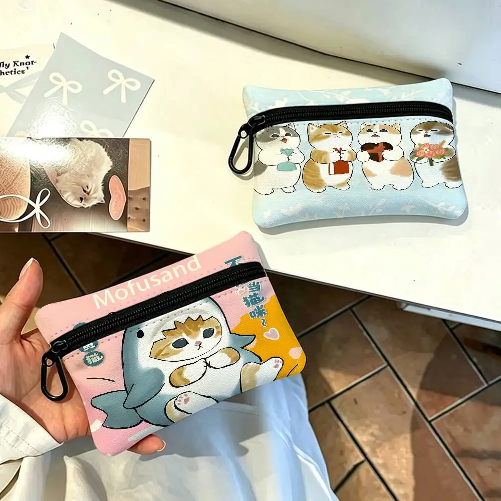 M-Mofusand Cute Daily Carry Oxford Fabric Small Coin Purse Multi-use Storage Pouch For Keys Cards Coins