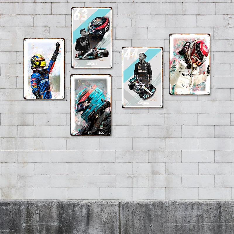 Abstract Vague Retro Car Metal Poster Racing Formula 1 Iron Poster Tin Sign Plaque Plate Wall Art Home Decor No Frame