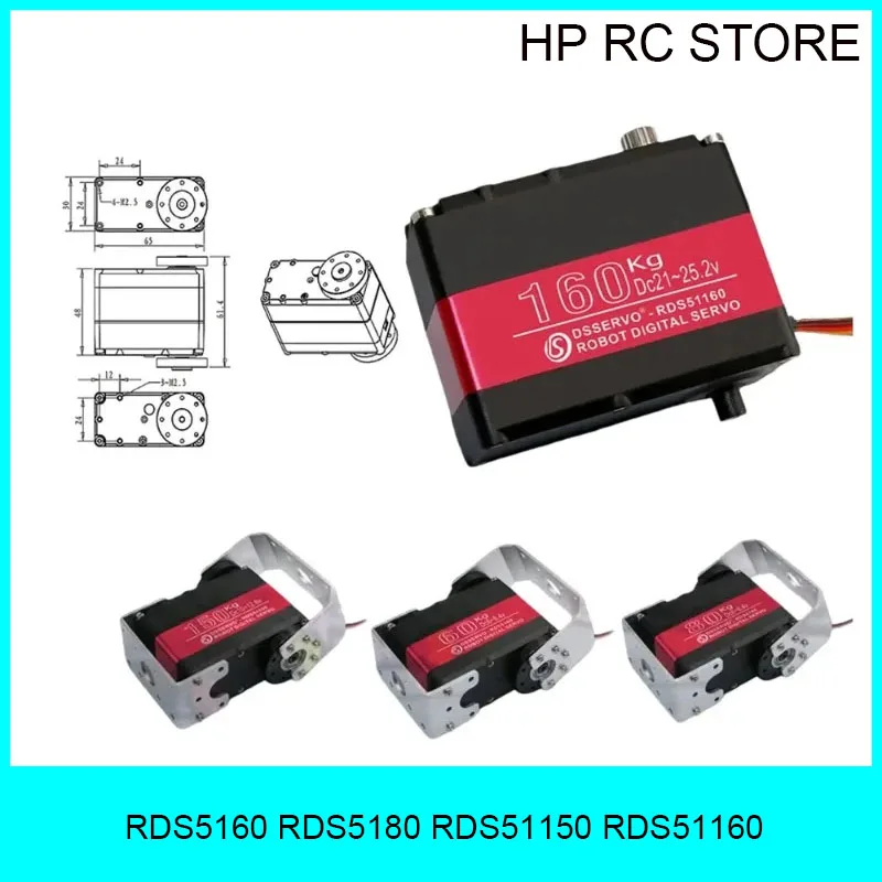 Dsservo RDS5160 RDS5180 RDS51150 RDS51160 60KG 80KG 150KG 160KG Servo digitale Servo ad alto coppia per Robot FAI DA TE Arduino RC Auto