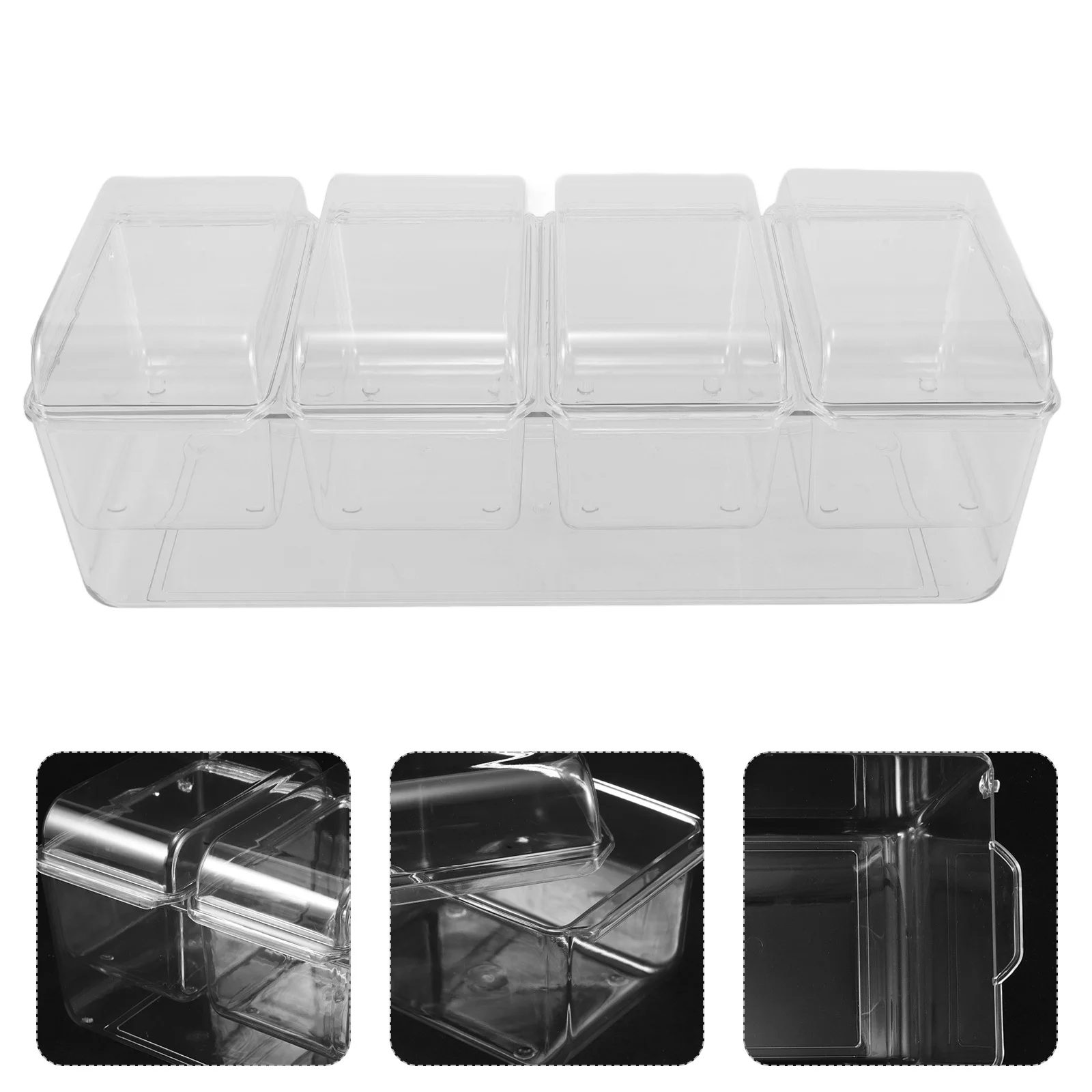 

Buffet Condiment Tray Chilled Server Holder Clear Container Compartment Serving Bar Accessory