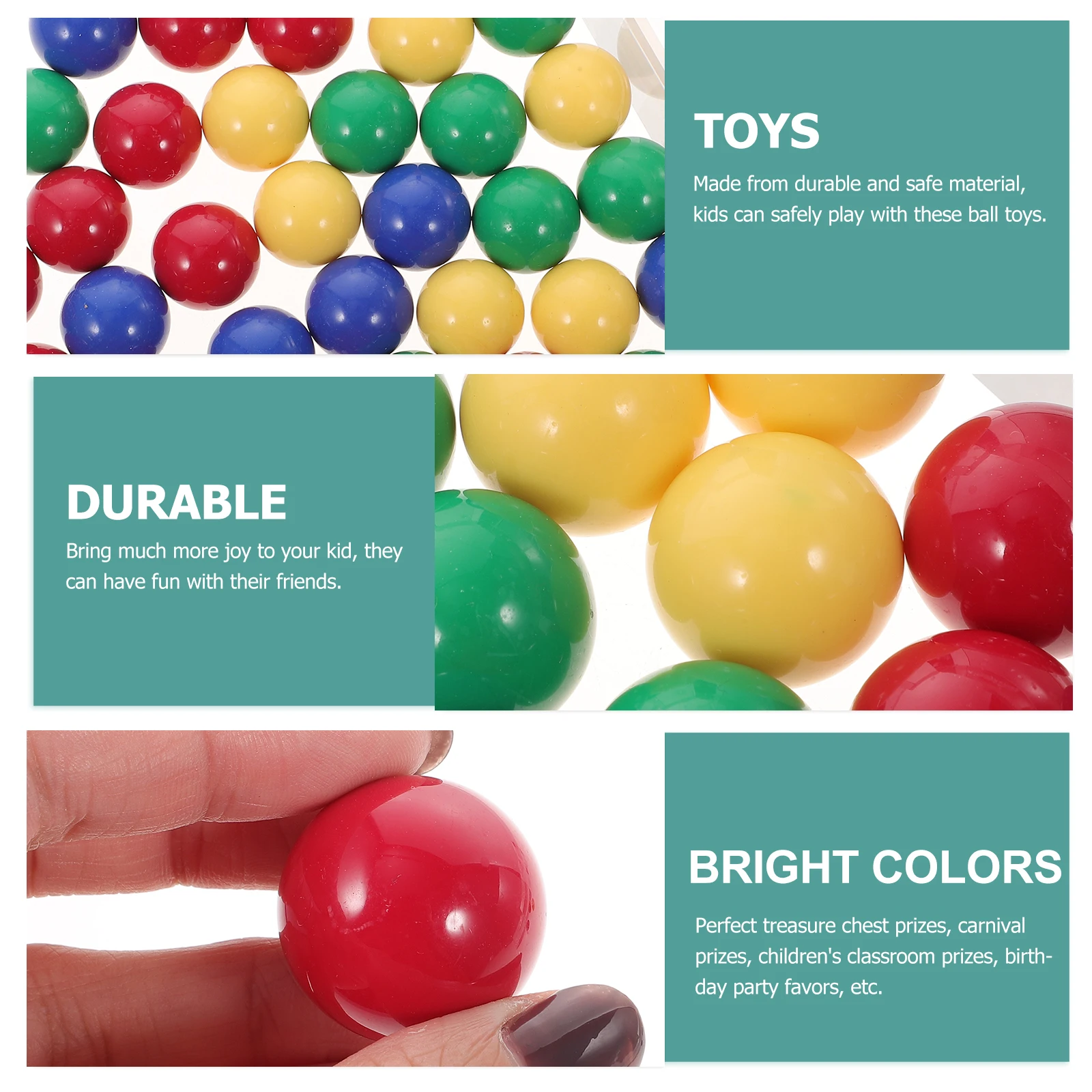 

48pcs Mathematics Teaching Aid Balls 25mm Colored Solid Plastic Toys Kids Party Carnival Classroom Games Replacement Marbles