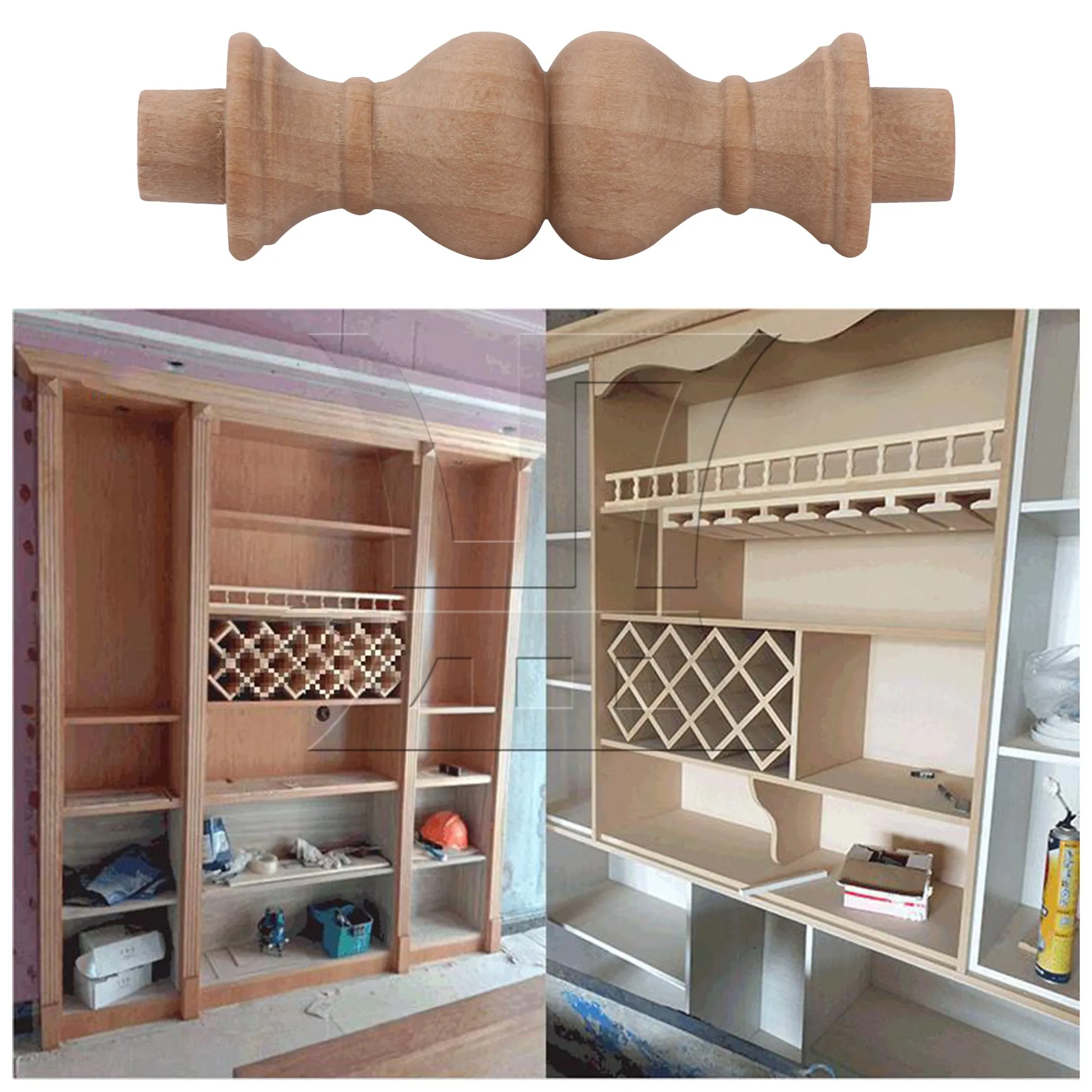 

BQLZR 100pcs Unfinished Wooden Baluster Spindles for Furniture Decorative 6x1.8cm