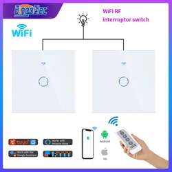 Bingoelec WiFi Wall Switch Touch Sensor Smart Home Interruptor 1/2/3Gang No Neutral Light Switches Work with Alexa Google Tuya