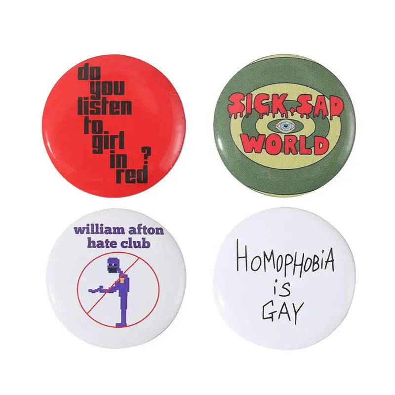 Soft Button Pin Hate Club Jewelry Brooch Clothes Funny Metal Hat Collar Creative Gift Lapel Pin Badge Serial Experiments Lain