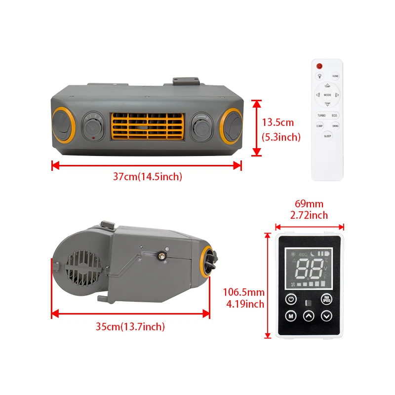 Compresor de aire acondicionado eléctrico Universal Underdash A/C Auto 12V 24V para coche Van Street Rod Hot Classic Muscle Vintage