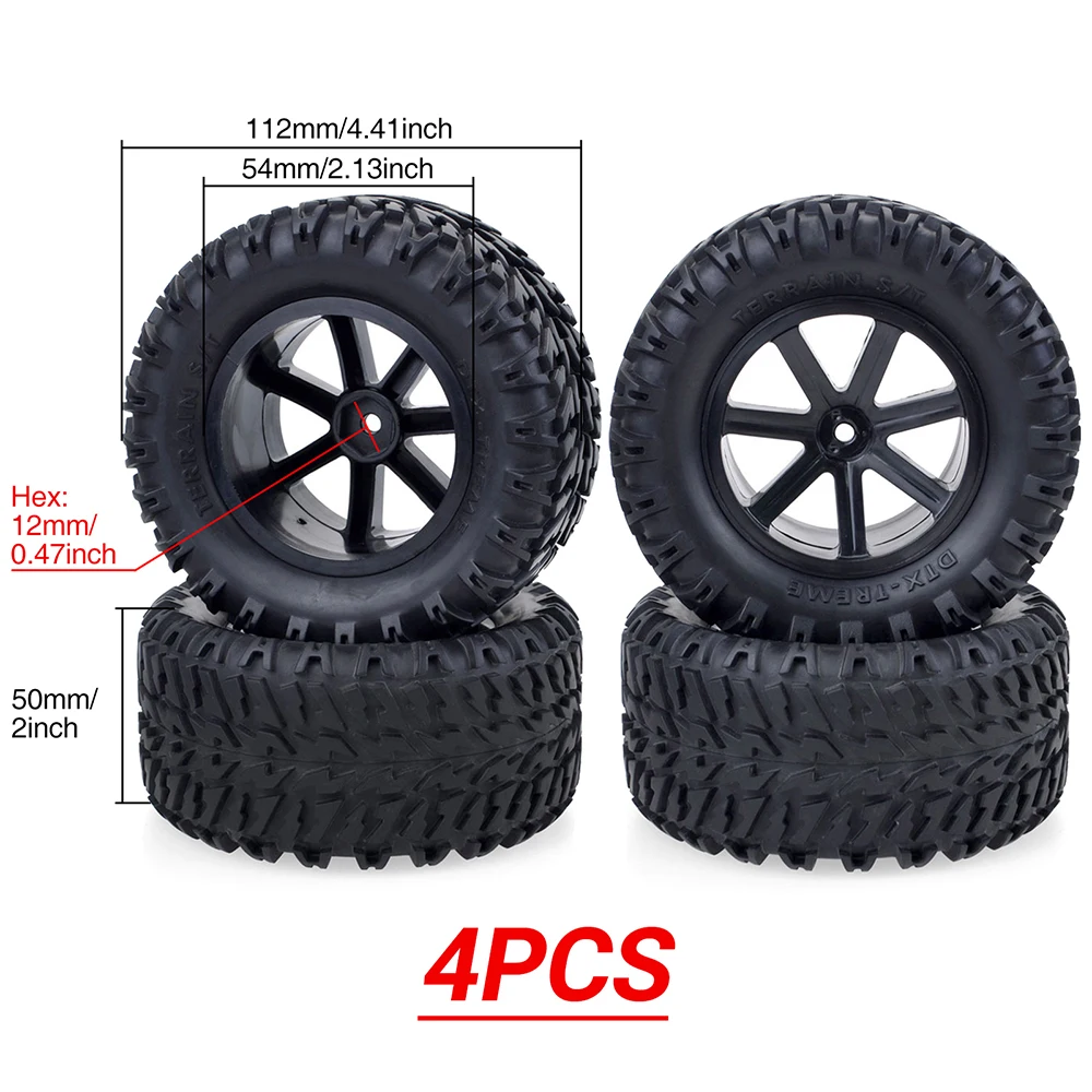 ZD Racing RC Desert Wheels and Tires 1/10 Scale 12mm Hex for Corally Kyosho Ultima Hobao ABSIMA HPI HIMOTO DREKKER RC Car Wheel