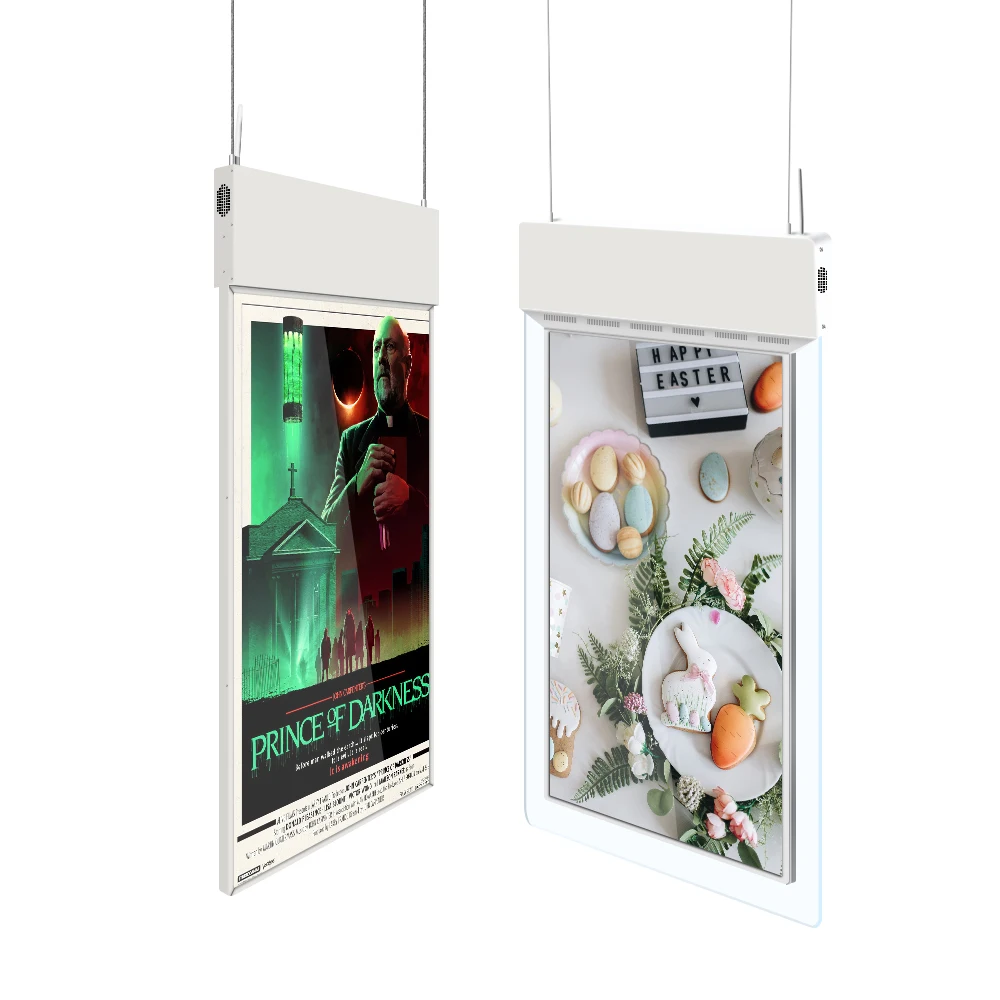 43 49 55 65 Inch Double-sided Shop Windows Screen LCD Digital Signage Kiosk with Hanging Mount Base or Floor Stand Base