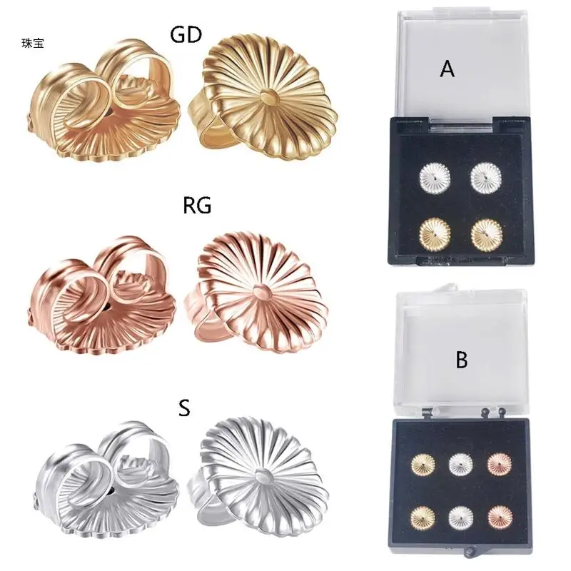 X5QE Earring Backs 9 mm Earring Backs Tight Earring Backs Stopper Secure for Droopy Heavy Earring Rose Gold Silver Gold