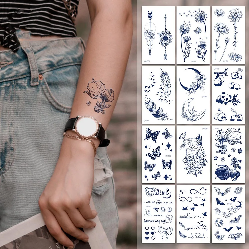 Semi-Permanent Temporary Tattoo Sticker for Girl Men Boy Long-Lasting 1-2 Week Waterproof & Realistic Body Arrow Tattoo Stickers