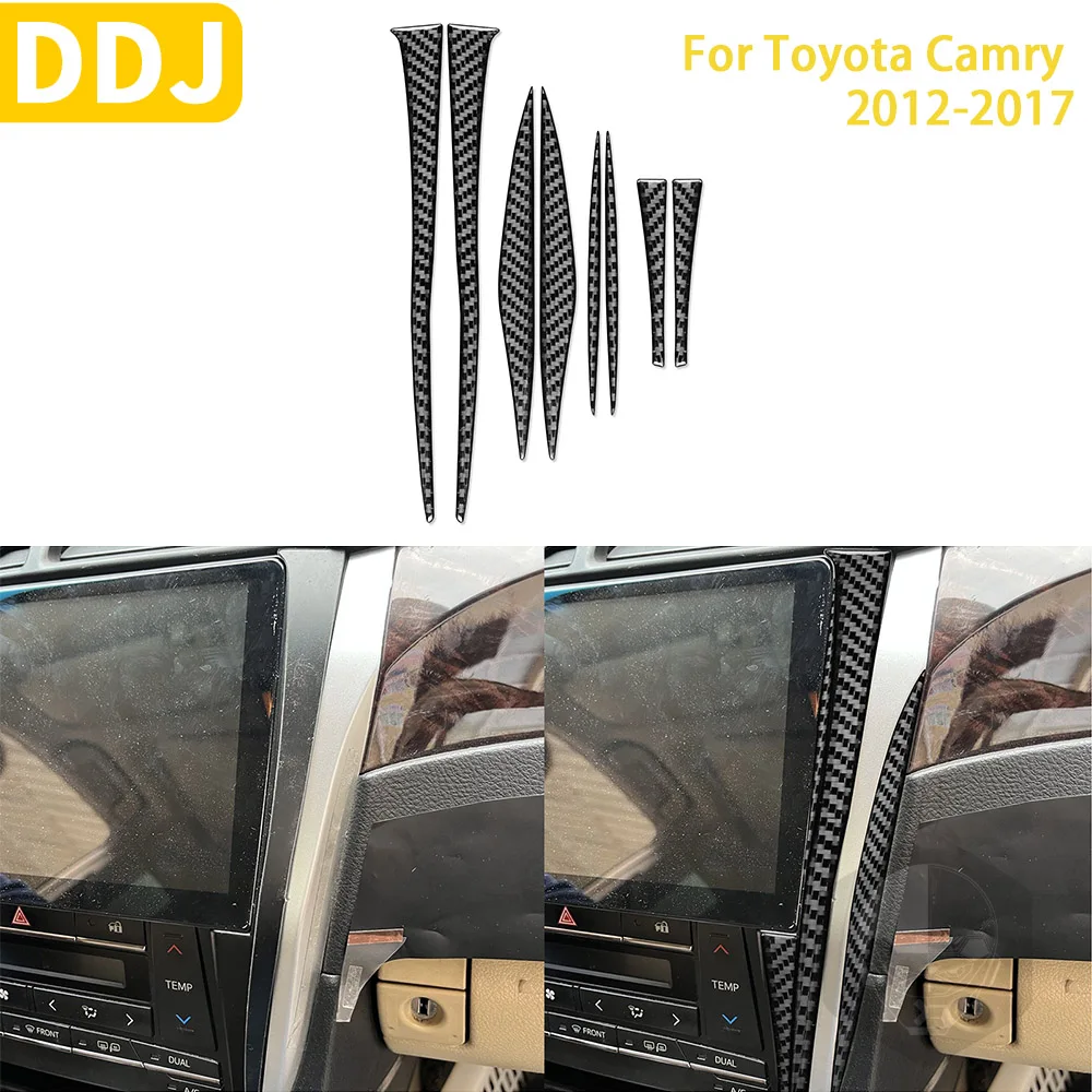 

For Toyota Camry 2012-2017 Asian Edition Car Accessories Carbon Fiber Interior Central Console Frame Stickers