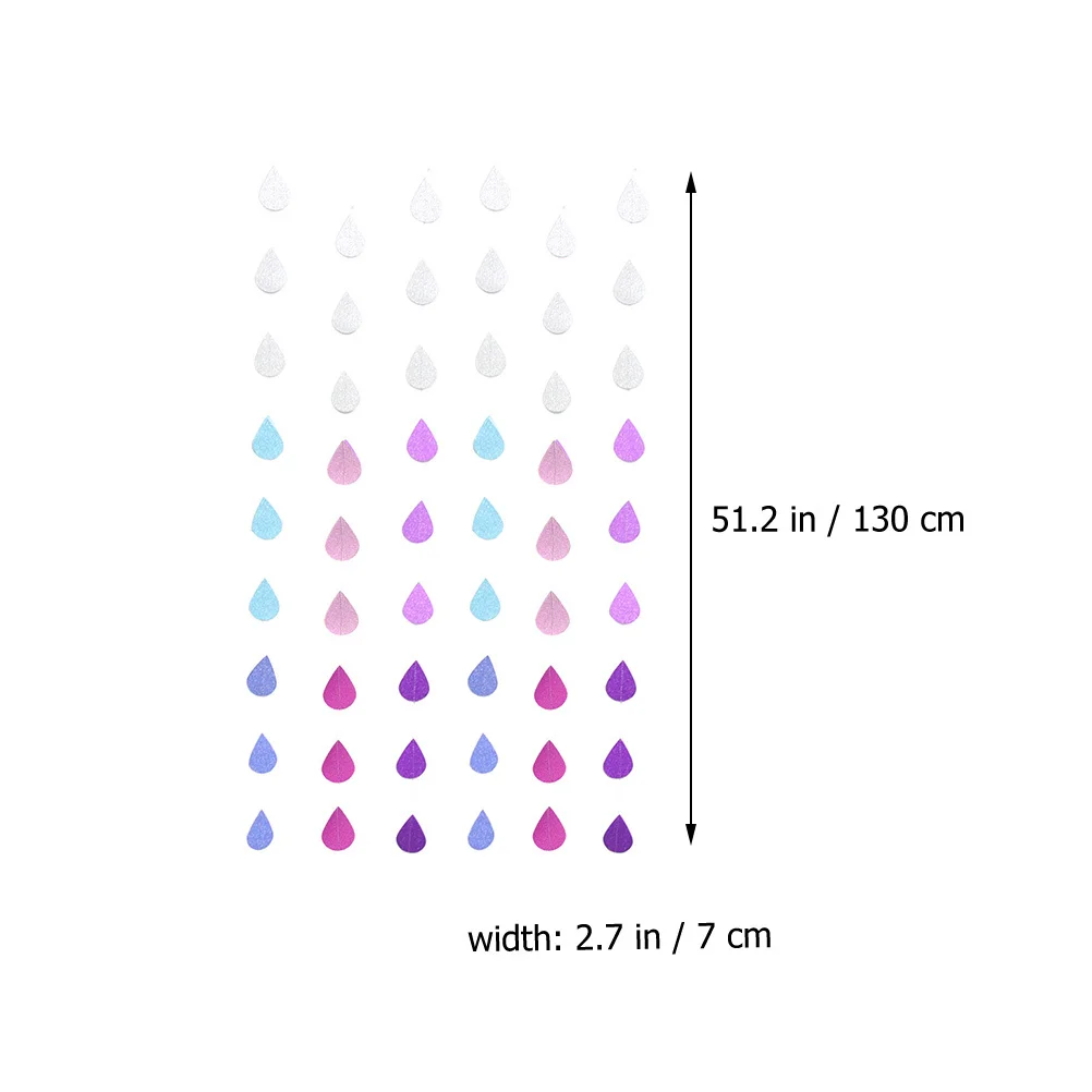 

6 Strings Raindrop Paper Garland Hanging Ceiling Decor Birthday Festival Wedding Shower Party Photo Props Ceiling Hanging Decor