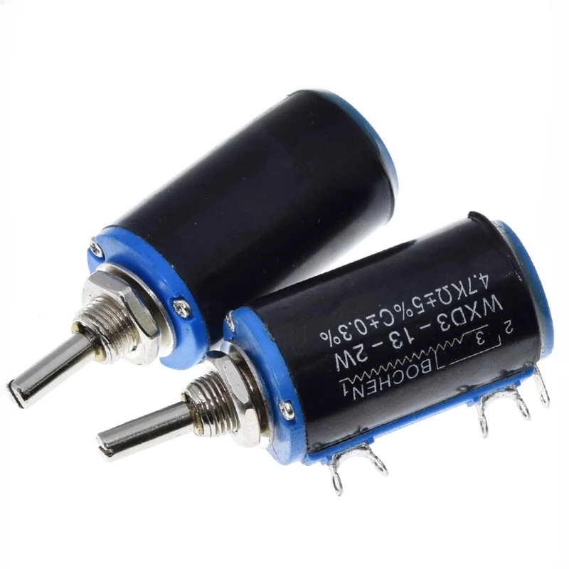 1pcs WXD3-13-2W 103 Shaft Dia 1K/2.2K/3.3K/4.7K/5.6K/10K/22K/33K/47K/100K Ohm Rotary side Multiturn Potentiometer