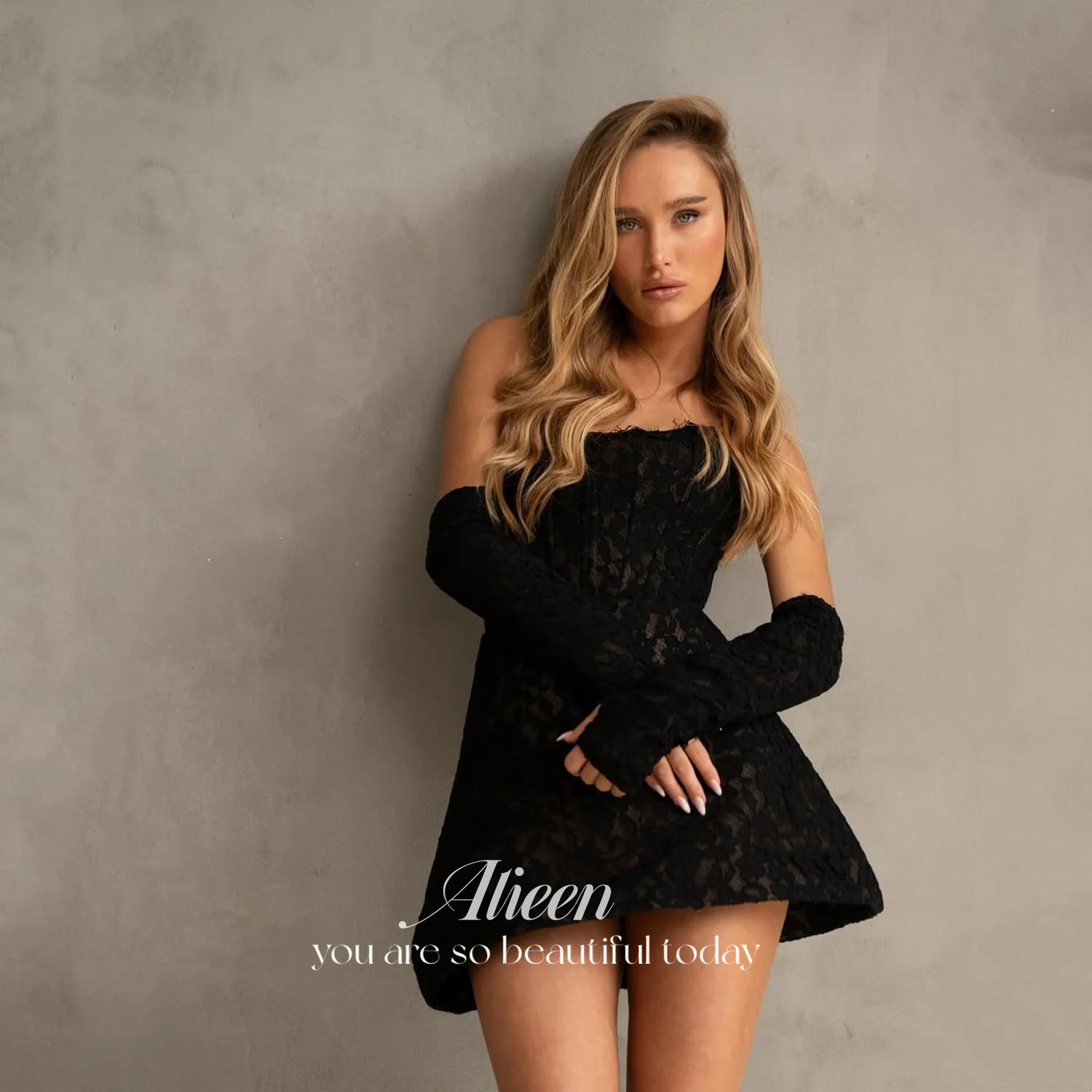 

Aileen Short Style Elegant Party Dresses 2025 Customized Women's Evening Dress Платье Вечернее Black فساتين سهرة Robes of Soirée
