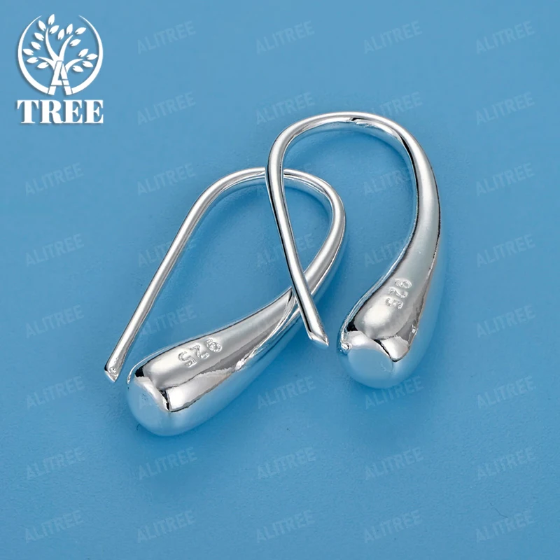 Fashion Design 925 Sterling Silver Water Droplet Ear Clip Earrings For Women Charm Wedding Party Exquisite Jewelry Accessories